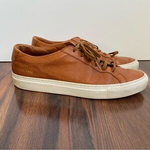 Common Projects Achilles Pebble Leather Cognac Low Minimalist Sneakers EU 42